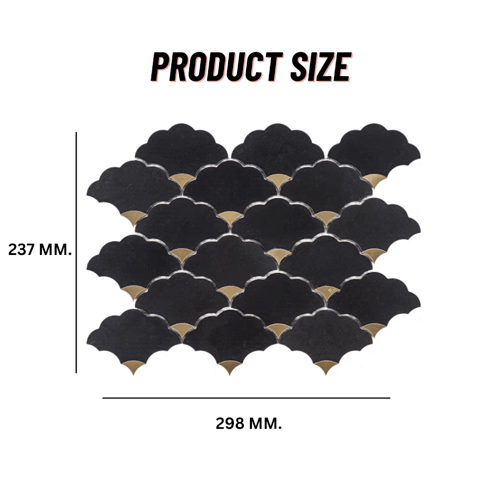 โมเสคหินอ่อน TIMELESS TILES รุ่น LUCKY CLOUD 23.7X29.8 ซม. สีดำ JET BLACK